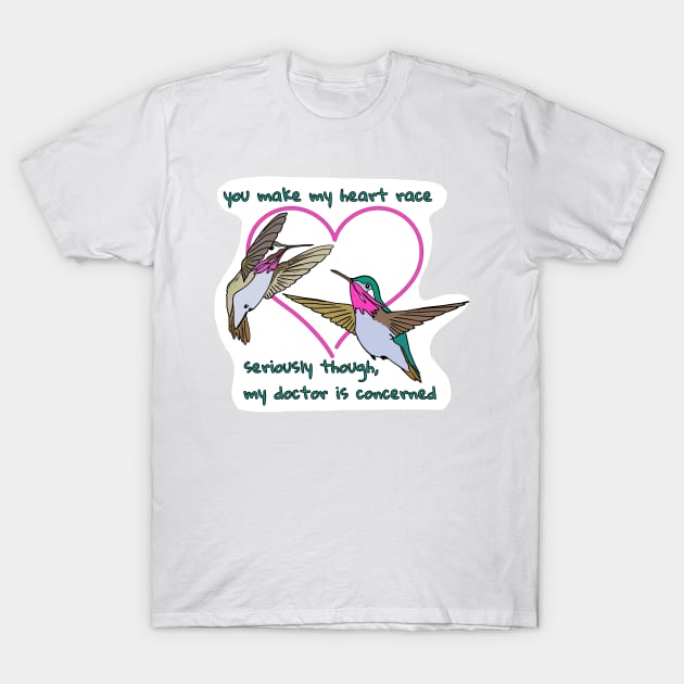 Hummingbird Heartrate T-Shirt by Underbite Boutique